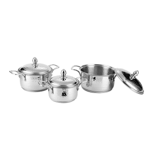 Hammered Caviar Cookware 3 Pcs